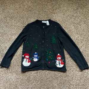 Curve, size petite medium, zip up xmas sweater